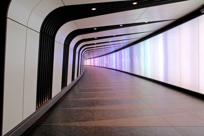 Narrow walkway along walls