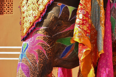 Close-up of an decoration of indian elephant