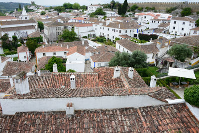 High angle view of townscape