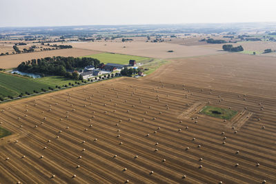 High angle view of rural landscape