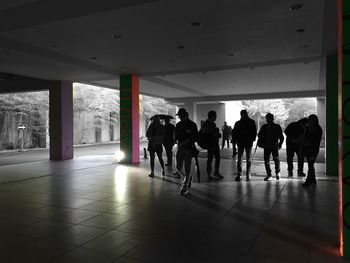 View of illuminated corridor