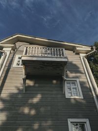 Low angle view of old building against sky
