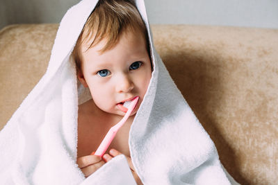 Portrait of cute baby girl