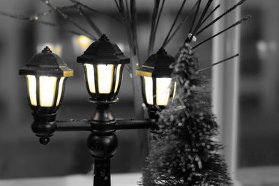 Close-up of illuminated light bulb