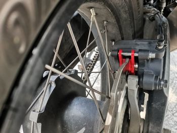 Close-up of bicycle wheel