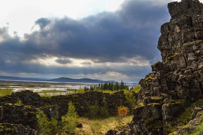 Scenic view of thingvellir national park against sky