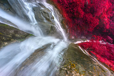 High angle view of waterfall