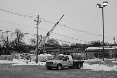 Cars on road in winter