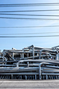 Steel tubes under electricity lines