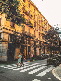 View of people walking on street