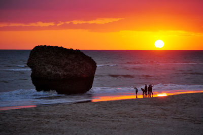 Scenic view of sea at sunset