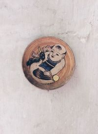 High angle view of text on wood