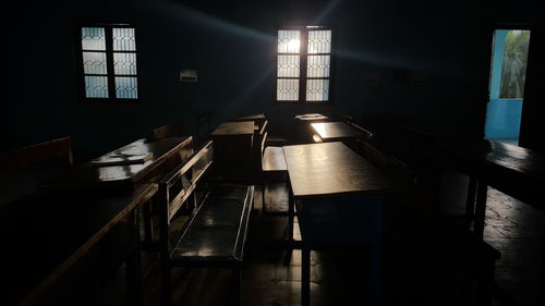 Empty chairs and tables