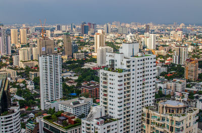 View to the cityscape, downtown and skyscraper of bangkok metropolis in thailand southeast asia