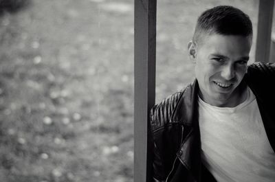 Young man looking away