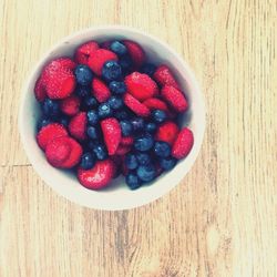 Close-up of strawberries in bowl