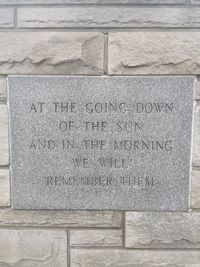 Close-up of text on wall
