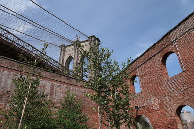 Low angle view of old building against sky