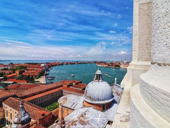 Panoramic view of buildings against sky