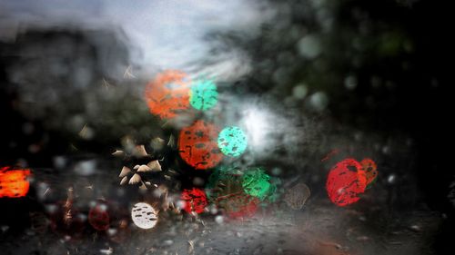 Close-up of multi colored illuminated lights