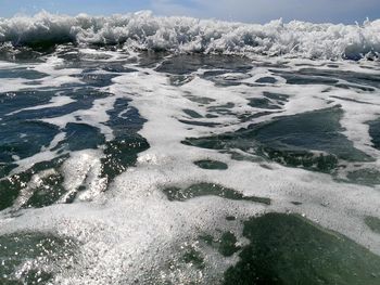 Scenic view of sea during winter