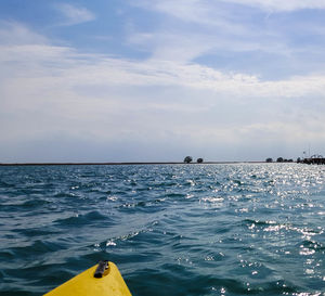 Boat sailing in sea