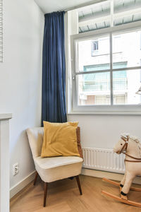 Chair on hardwood floor at home