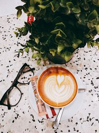 Directly above shot of coffee on table