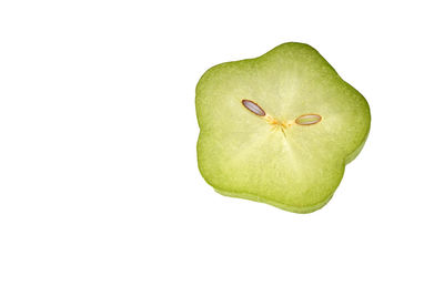 Close-up of apple against white background