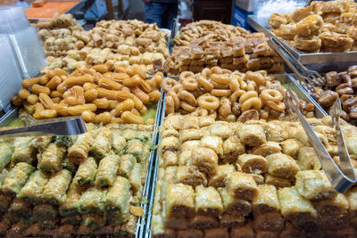 Turkish delights, baclava in the oriental bazaar