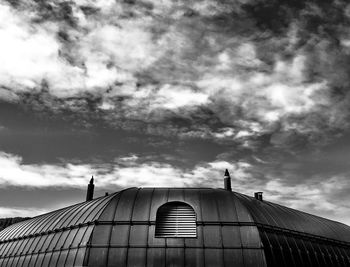 Low angle view of modern building against sky