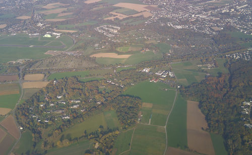 High angle view of buildings in city