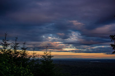 Scenic view of landscape against sky during sunset