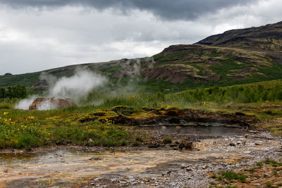 Landscape of iceland, haukadalur.