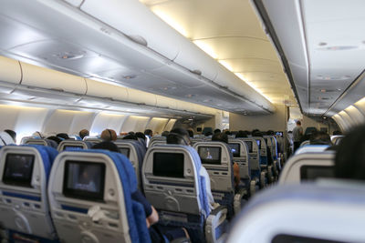 Interior of airplane