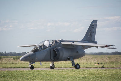 Airplane on field