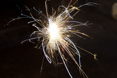 Firework display at night