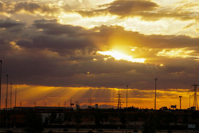 Scenic view of dramatic sky during sunset