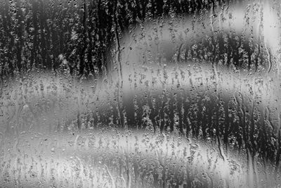 Close-up of water drops on glass