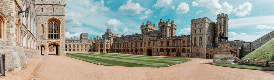 Panoramic view of old building against sky