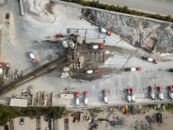 High angle view of construction site in city
