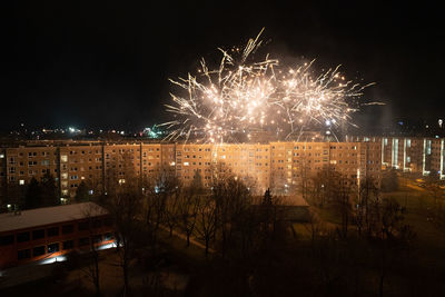 Illuminated city at night