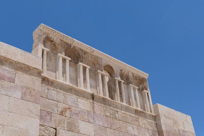 Restored wall at ummayad palace amman citadel