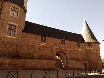 Low angle view of building against clear sky