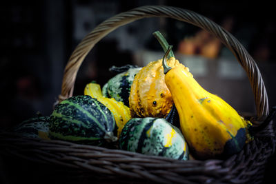 Close-up of fruits in basket