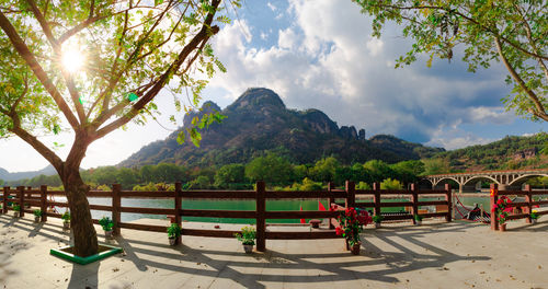 Scenic view of mountains against sky
