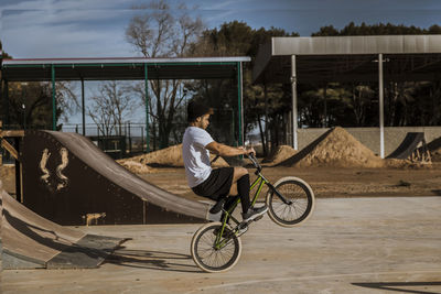 Man riding bicycle