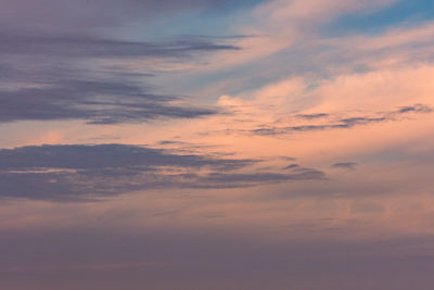 Low angle view of dramatic sky during sunset