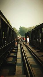 Railroad tracks in city