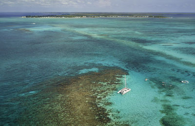 High angle view of coast line, seven mile beach